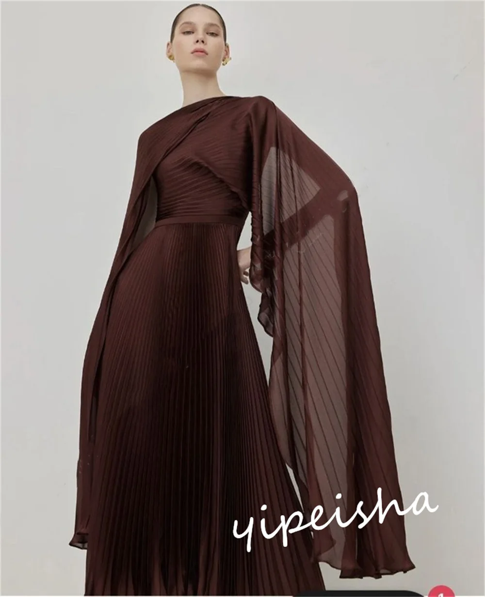 Customized Jiayigong Classic Modern Style Formal Evening High Collar A-line Drapeds Bespoke Occasion Dresses