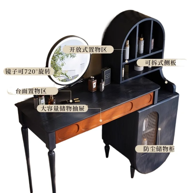 

Dresser French retro master bedroom storage makeup table antique solid wood dresser chest integrated