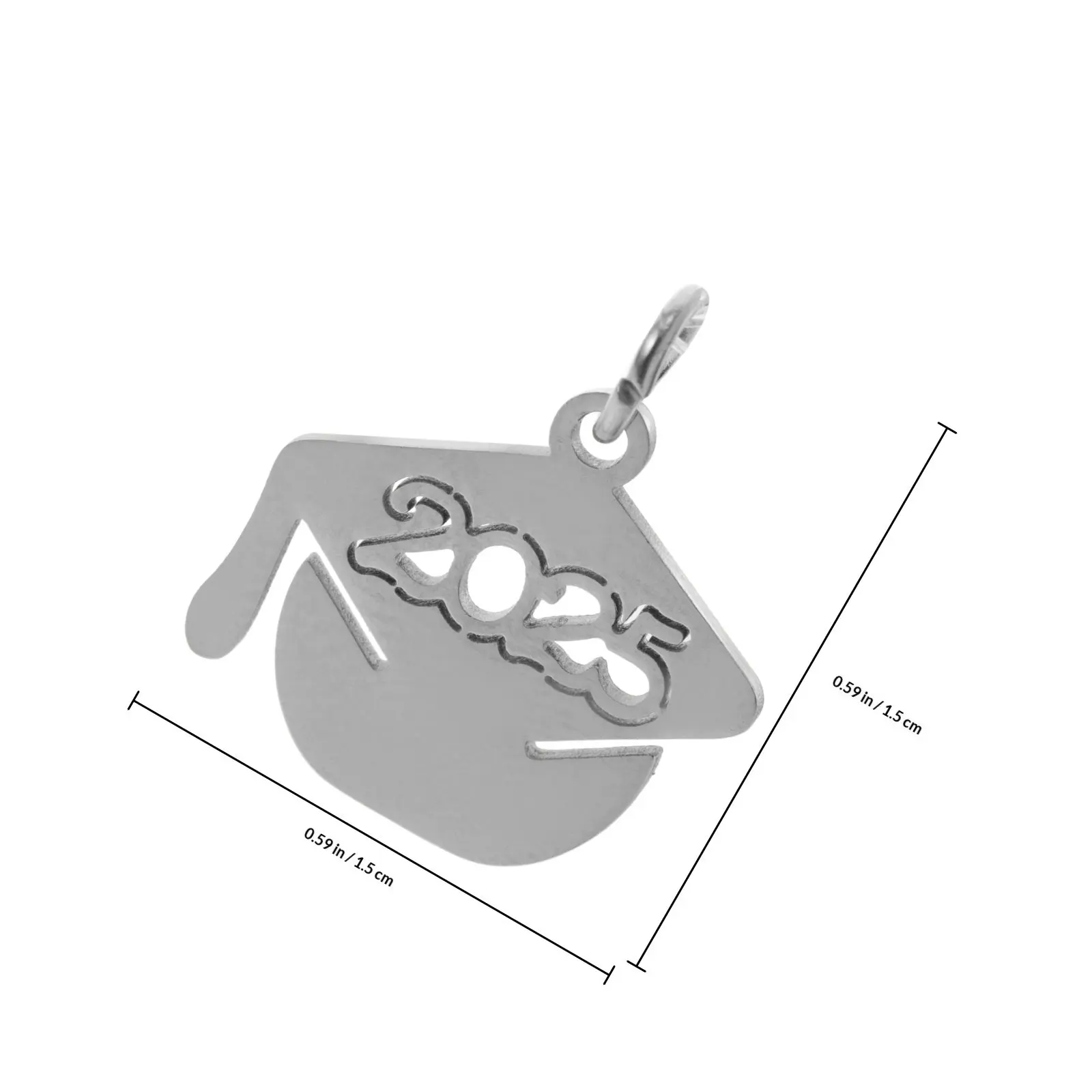 10Pcs 2025 Graduation Cap Pendants Stainless Steel DIY Jewelry Charms for Necklaces Bracelets Keychains Graduation Jewelry