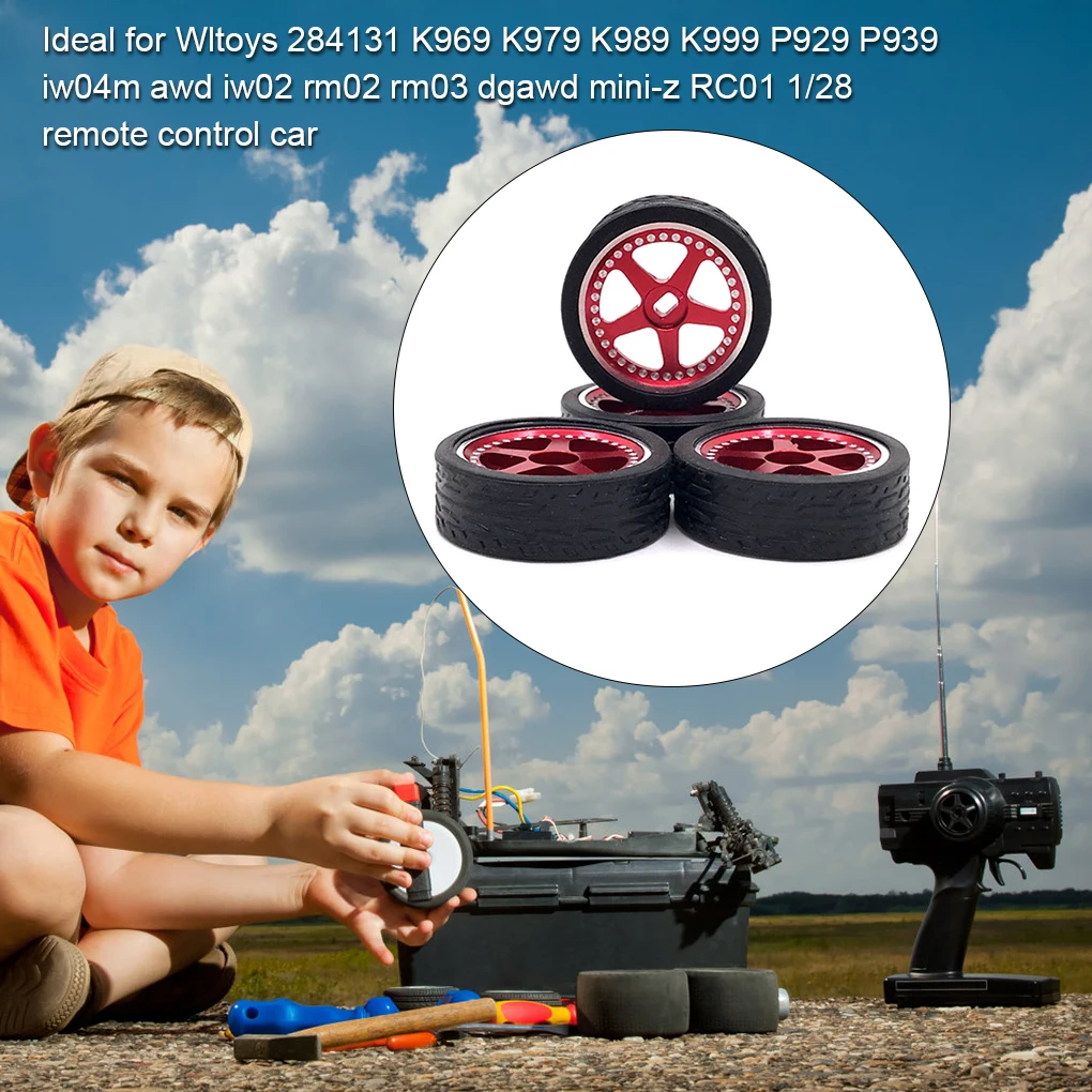 4 قطعة 1/28 نموذج التحكم عن بعد حافة عجلة السيارة تعديل مقلد #4