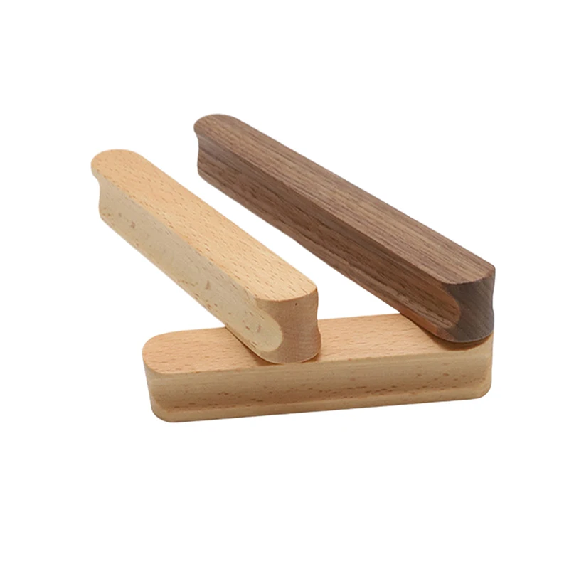 2 Buah Pegangan Furnitur Kayu Alami Lemari Dapur Nordik Pegangan Tarik Lemari dan Laci Kenop Lemari Pakaian Panjang Tarik