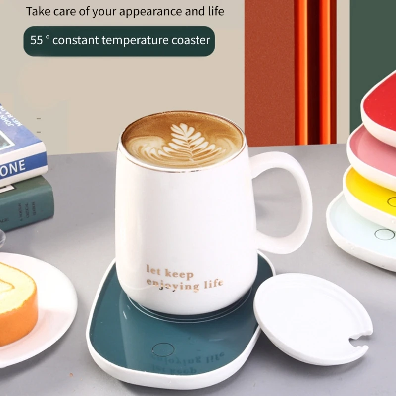 27RB コーヒーマグウォーマーカップ加熱パッドデスク電気飲料ウォーマープレート 55℃ 一定温度ココア水ミルク