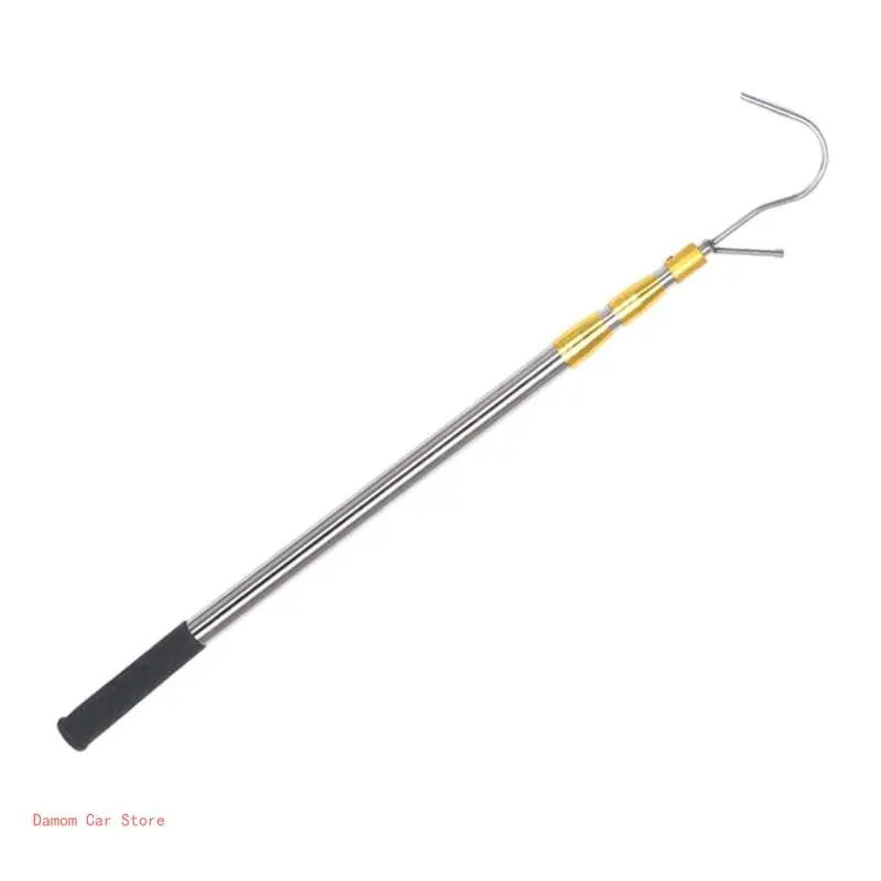 Stainless Telescoping Poles with Hook Awning Opener Poles Telescopic Puller Extends 23''-59