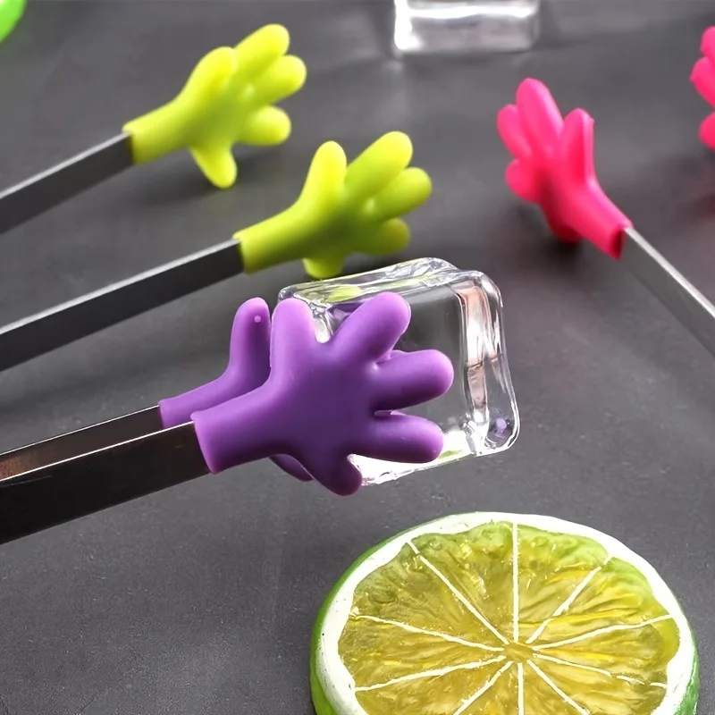 1/4 peças Pinça de Cozinha para Servir Alimentos, Espessa e Antiderrapante para Massas, Cubos de Gelo e Açúcar, Pinça Multiuso para Lanches e Buffet