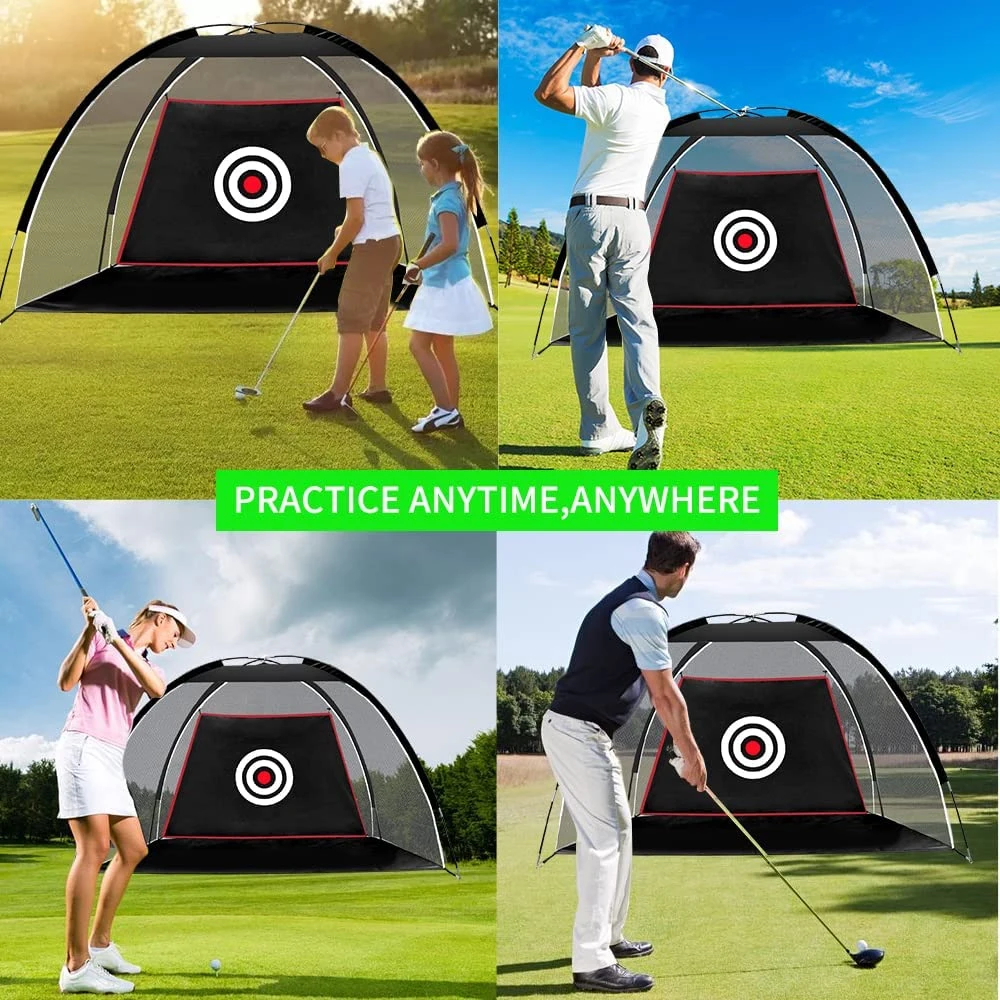 Indoor 2M Golf Practice Net Tent Golf Hitting Cage Garden Grassland Practice Tent Golf Training Equipment Mesh Outdoor