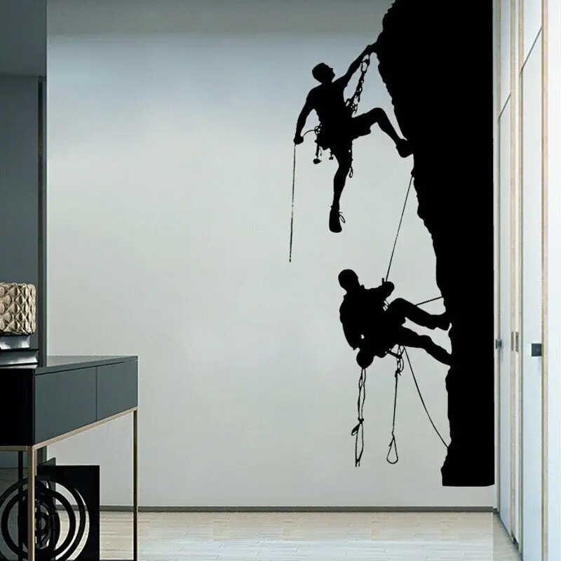 Rock Climbers Extreme Sport Rock Climbing Wall Sticker Vinyl Home Decor for Living Room Bedroom Decals Removable Murals 3B76