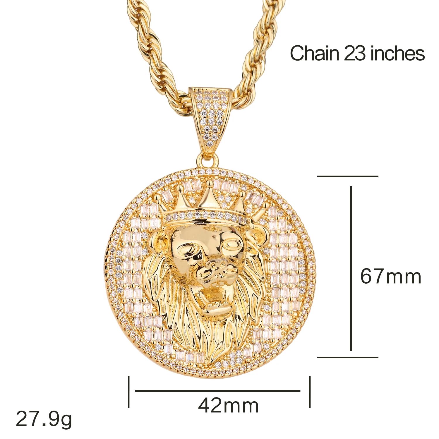 Popular Fashion Crazy Jewelry Round Europe And America Lion Head Plate Pendant For Men