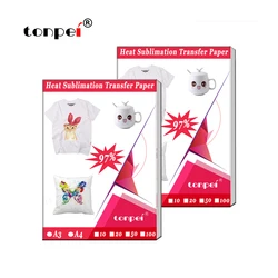 50sheets A3 A4 Heat Sublimation Transfer Paper By Inkjet Printer For Polyster T-shirt Fabric Clothes Mugs Glasses Cutting Mat