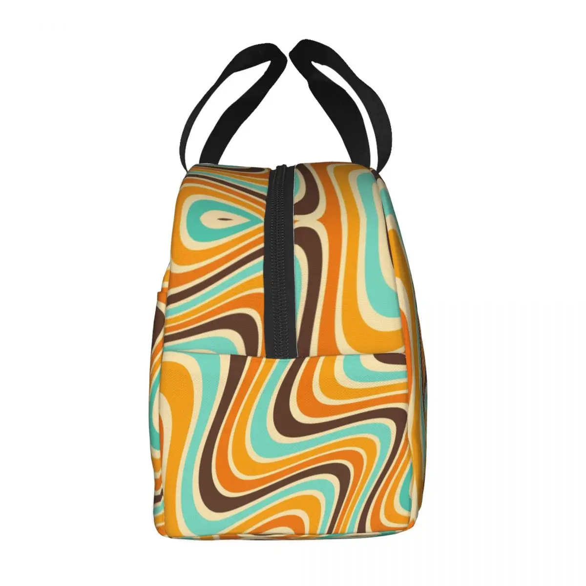 Psychedelic Aesthetic Lunch Bag Abstrato Geométrico Swirls Cooler Thermal Isolated Lunch Box para Mulheres Trabalho School Food Tote Bag