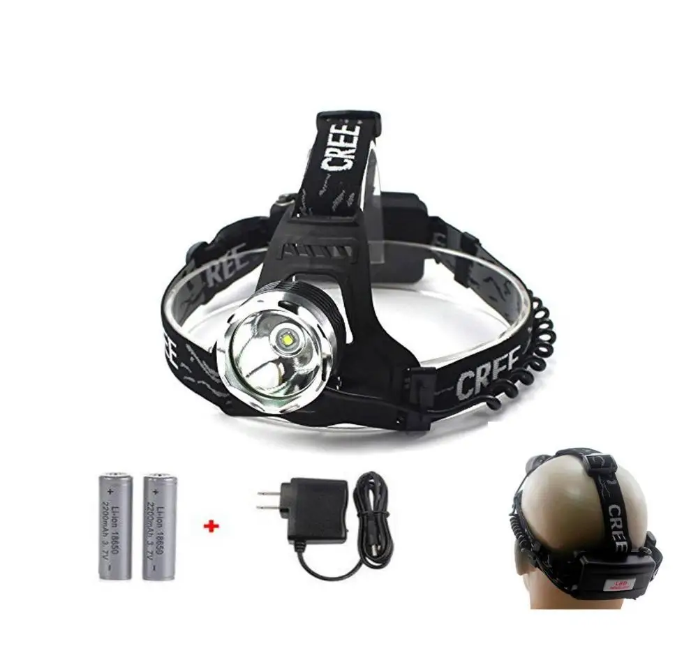 Professional T6 Cree Cree Head Flashlight With Zoom Car Charger