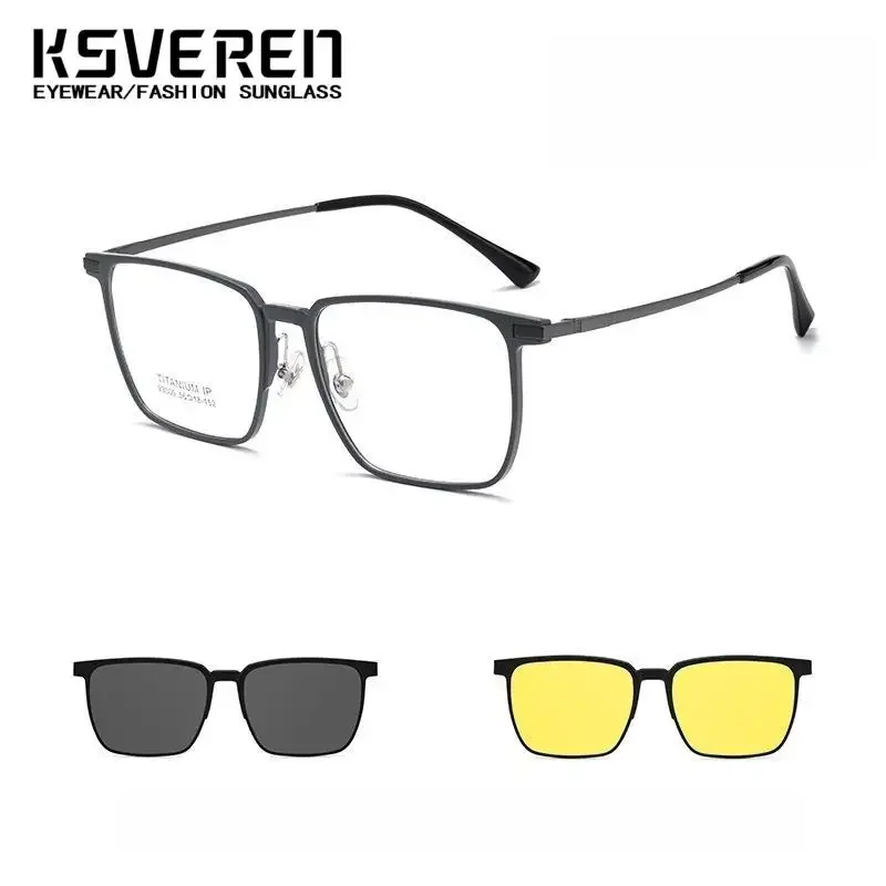 Fashion Design Eyeglasses Vintage Square Reading Glasses Polarized Magnet Prescription Glasses Frame For Men 0 +0.5 To +6.0