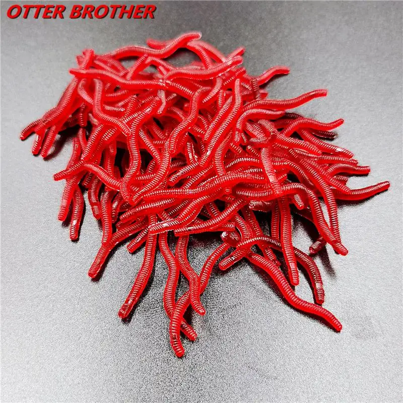 

30/60pcs Lifelike Fishy Smell Red Worms Luminous Soft Earthworm Bait Fishing Silicone Lures Artificial Bass Carp Bait Pesca