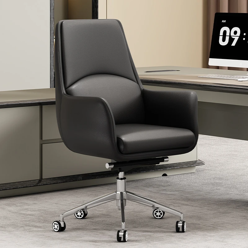 Sedia da ufficio in pelle da studio Playseat Sedia da ufficio per computer in pelle di lusso Bracciolo di design Nordic Sillas De Oficina Mobili da salone