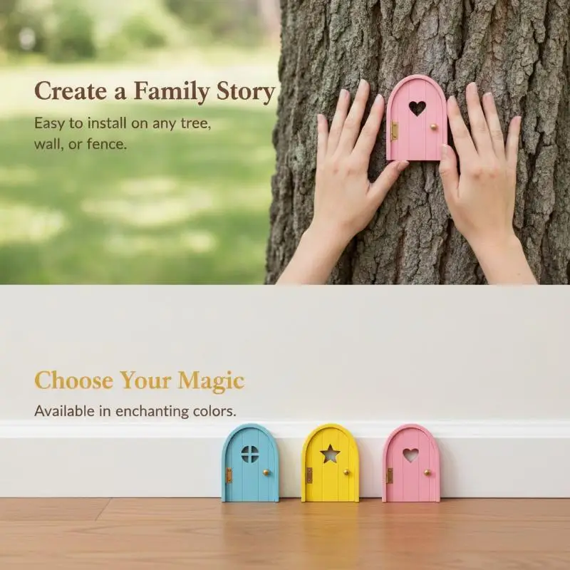 Mini Creative Fairy Elf Door Wooden With Mini Ladders Funny Mouse Hole Nursery Decor Dollhouse Home Decorations