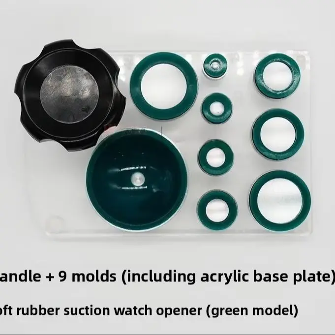 

Universal Universal Watch Opener, Watch Bottom Cover 9 Soft Rubber Suction Lid Opener with Bakelite Handle