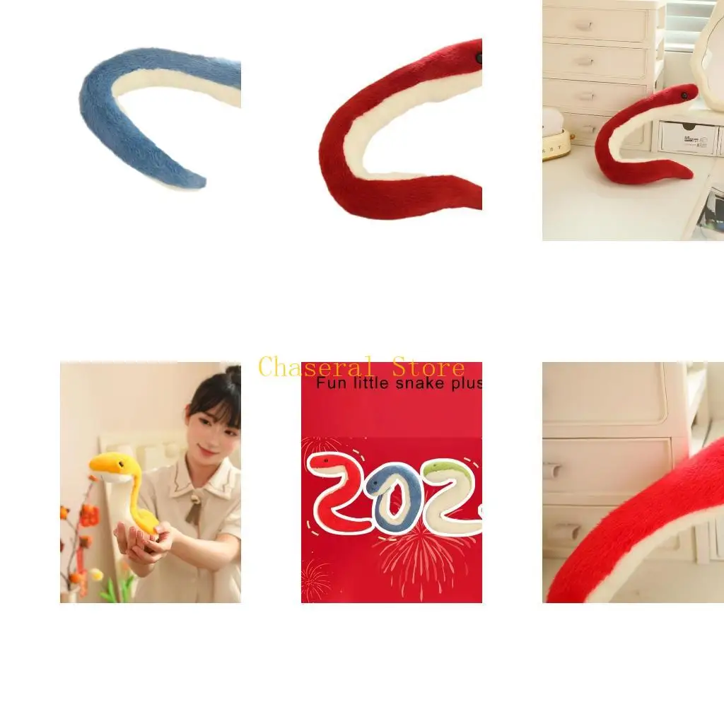 

E7CE Poseable Plush Snake Toy Display Dolls Gifting Festival Atmospheres Creation Toy