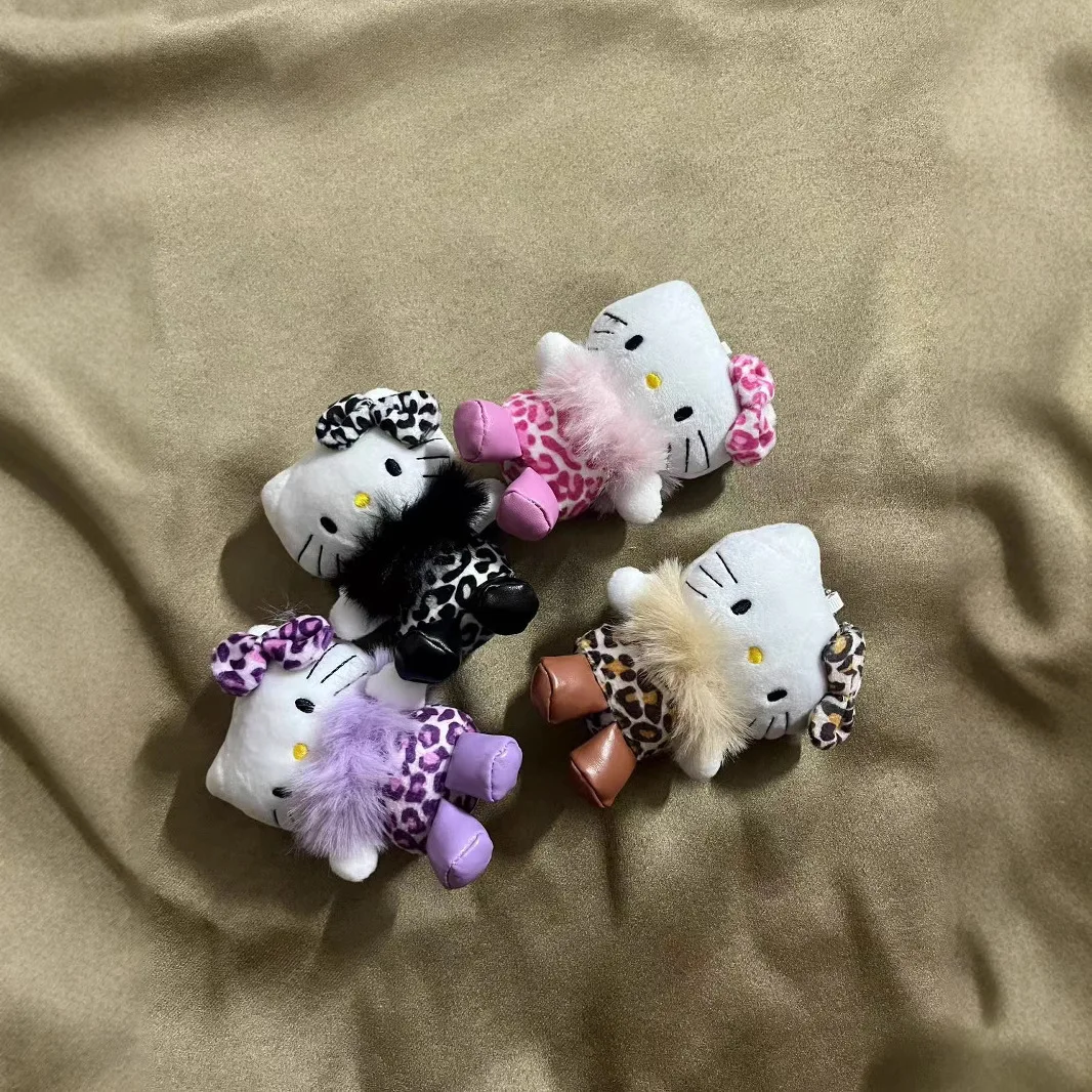 

Exquisite Kt Cat 50Th Anniversary Leopard Plush Keychain Cute Bag Charm Kawaii School Backpack Decor