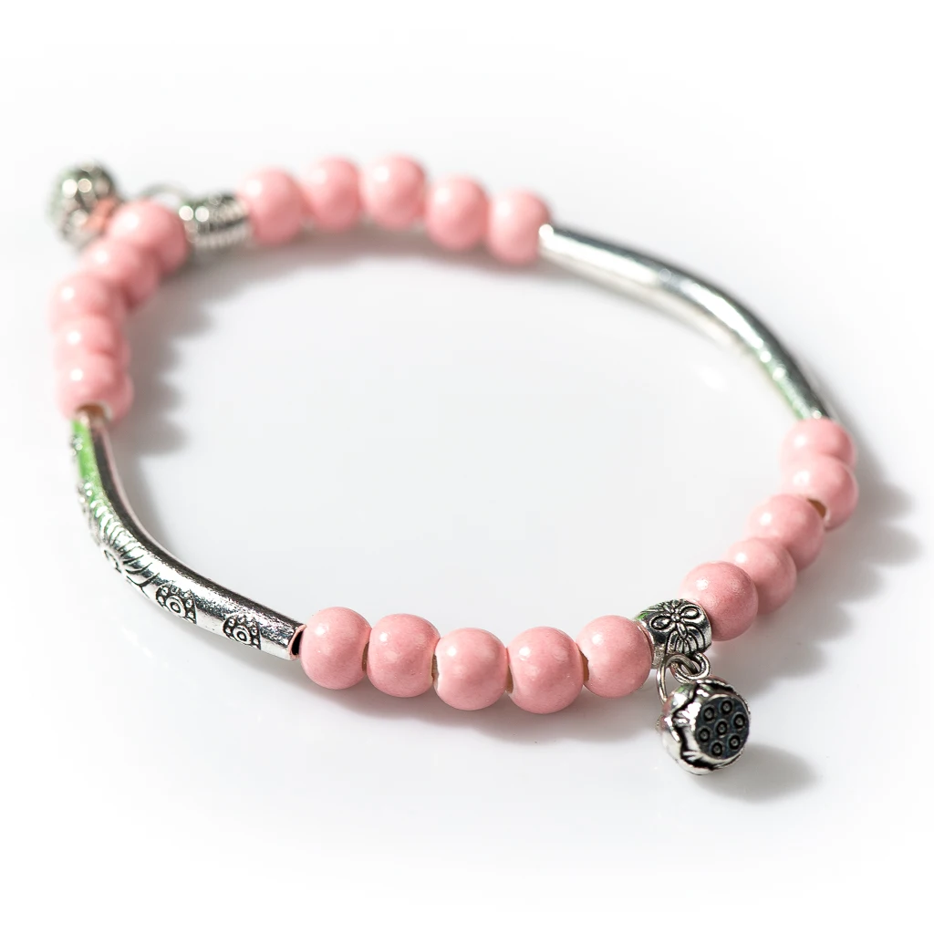 Hand Catenary Female Small Pure And Fresh And Tibetan silver-plate Accessories Ceramic Bracelet For Girls Women Ladies