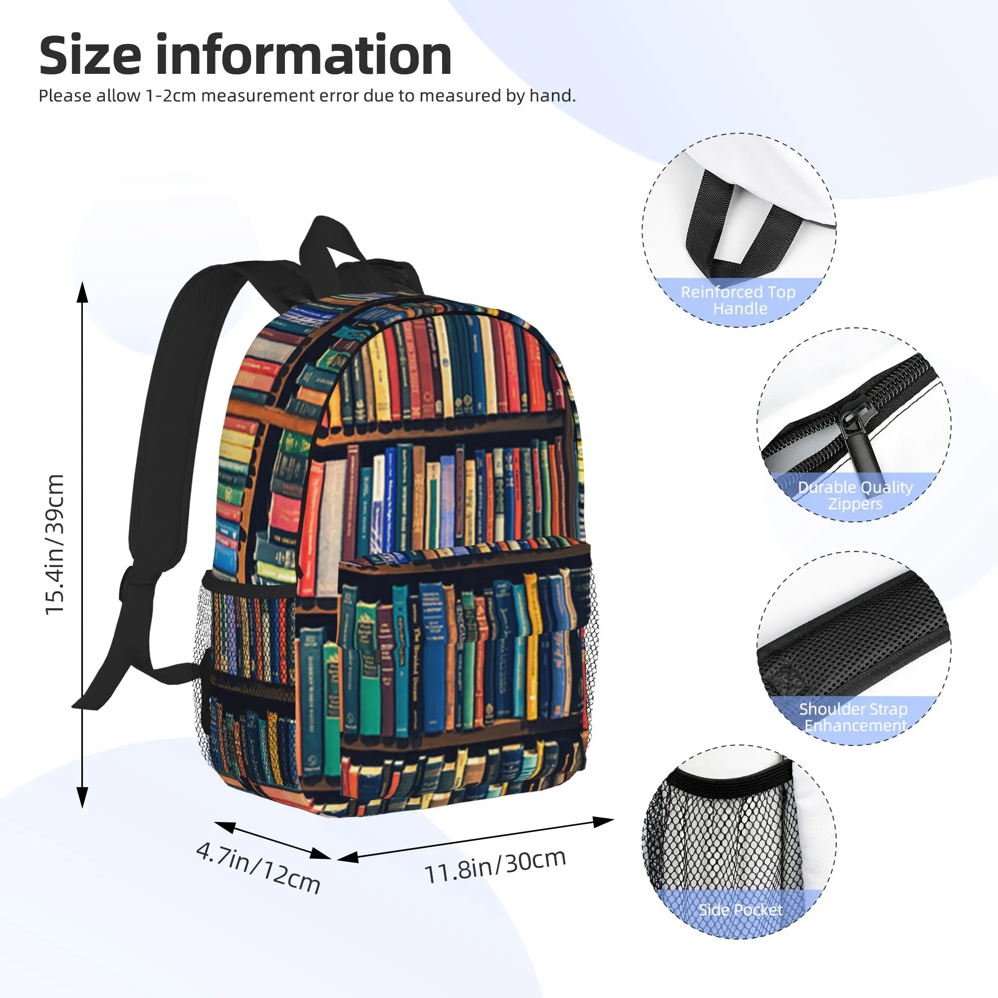 Education Library Book Backpack Hot Sale Daypack Large Capacity Boys Girls BookBag Shoulder Bags for Men Women School Bag
