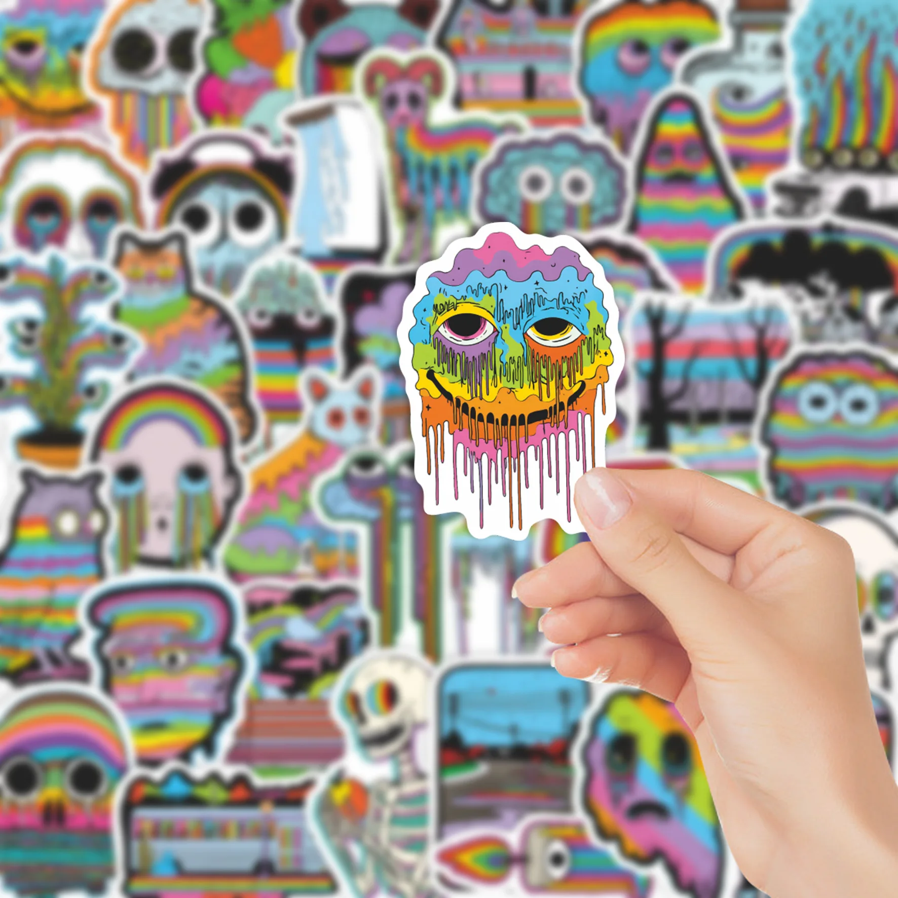 

10/50 шт. радужные абстрактные граффити-наклейки: изысканные модные стикеры для телефона, компьютера, ноутбука, канцелярских принадлежностей, DIY-игрушек, секретных сообщений