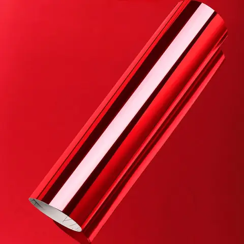 Premium Gloss Chrome Mirror Red Vinyl Wrap Roll DIY Self Adhesive Decal Automotive Car Wrapping Foil