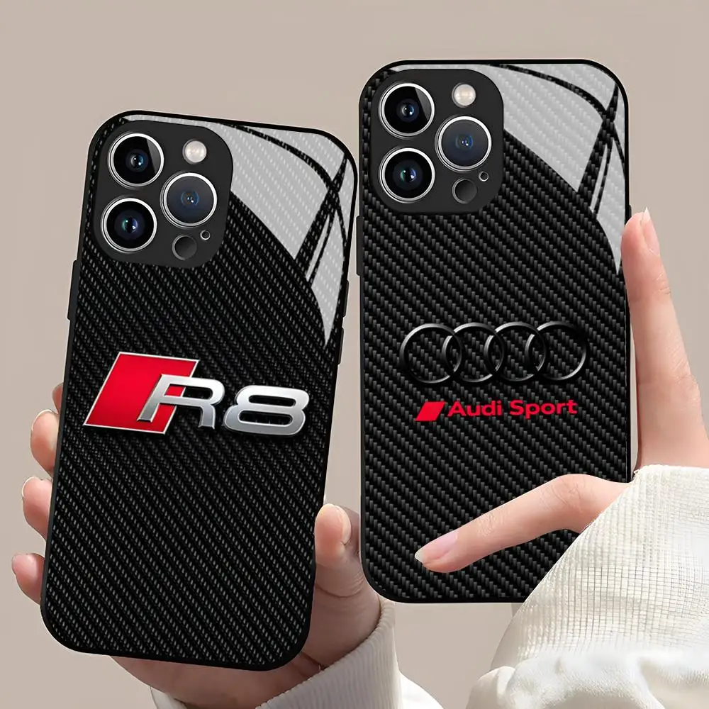Etui na telefon Audi Sports-S do iPhone 17 16 15 14 13 12Pro Max Xr Air Plus, czarne, srebrne, twarde etui ochronne