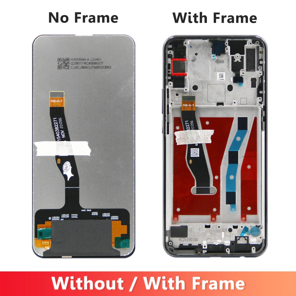 Replacement For Huawei Y9 Prime 2019 Display Touch Screen Digitizer For pantalla Y9 Prime STK-L21 screen with frame.