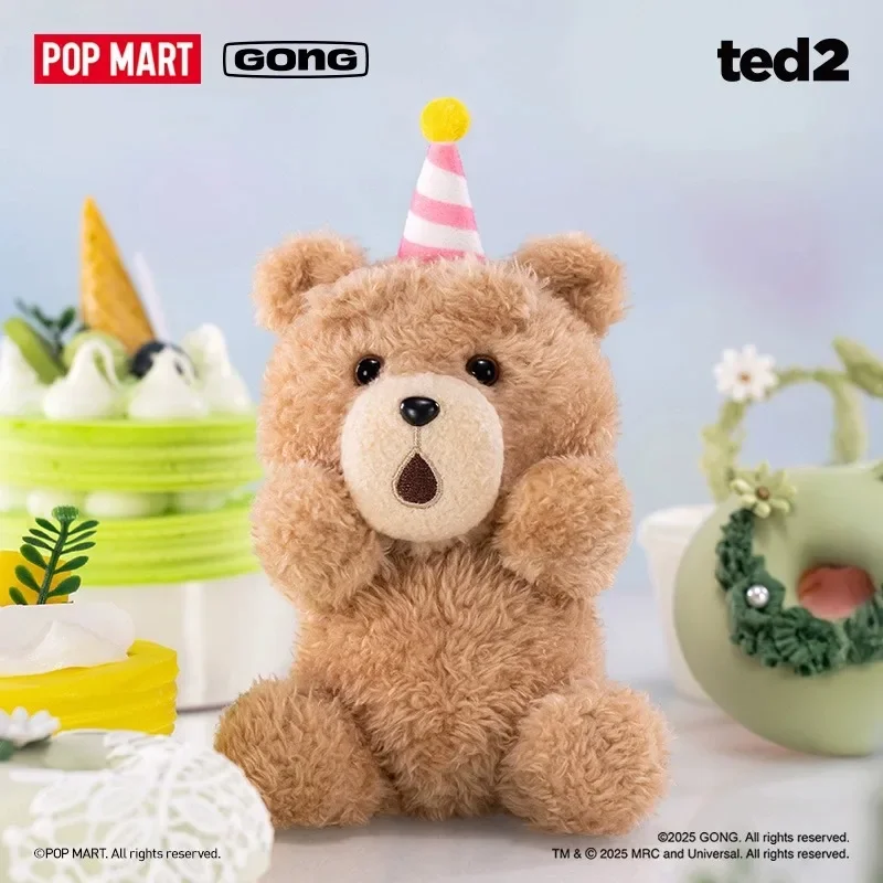 

POPMART "Ted2" серия плюшевых мишек, подвижный кулон, слепая коробка, модный подарок, фигурка-сюрприз, коллекционные игрушки на Рождество