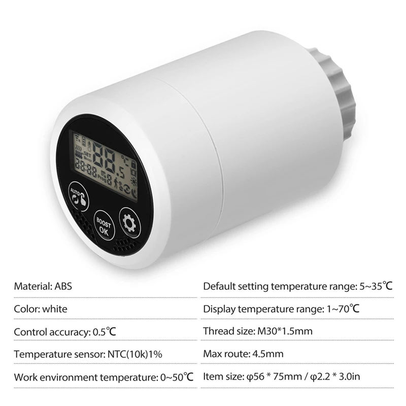 Tuya-Zigbee 3.0 inteligente termostato válvula do radiador, termostática, funciona com Alexa, Google Home, Gateway