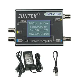 Juntek DPA-1698 DDS Function Signal Generator High Power Dual Channel Power Amplifier DC Power Amplifier 40V Digital Control