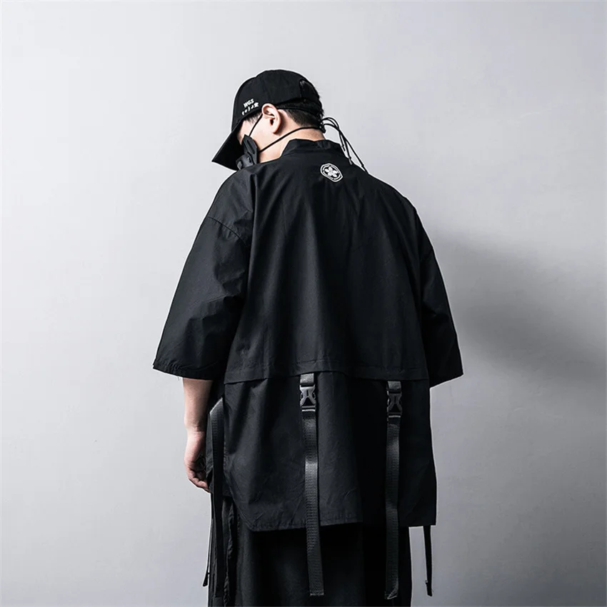 Quimono preto tradicional japonês, fato de Cosplay Diablo Samurai Ninja, casaco estilo Hanfu, cardigã streetwear, novo, 2023