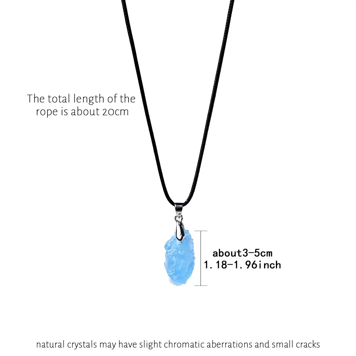 1pc Natural Crystal Aquamarine Raw Stone Pendant Irregular Kunzite Necklace Crystal Unpolished Ladies Jewelry Holiday Gift