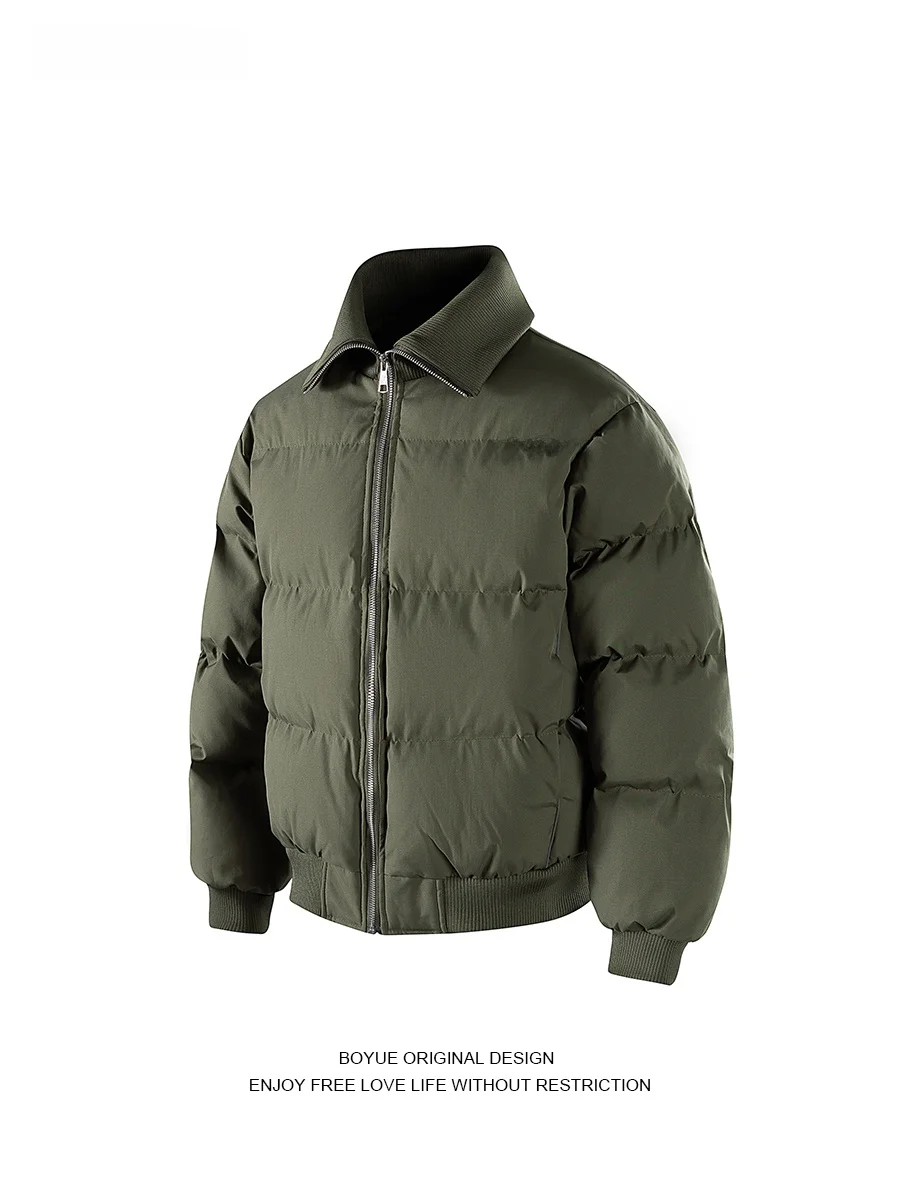 

Boyue Американский вязаный лоскутный хлопковый джет с большим воротником, мужская и женская теплая спортивная одежда, индивидуальная рабочая одежда Thiened Pol...