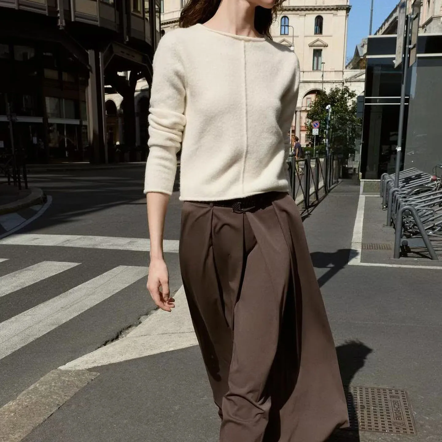 Z Zachte gebreide damessweater Faionable Veelzijdig Geribbeld rond Ne ort Sve Long Sve Kleur Herfst Winter