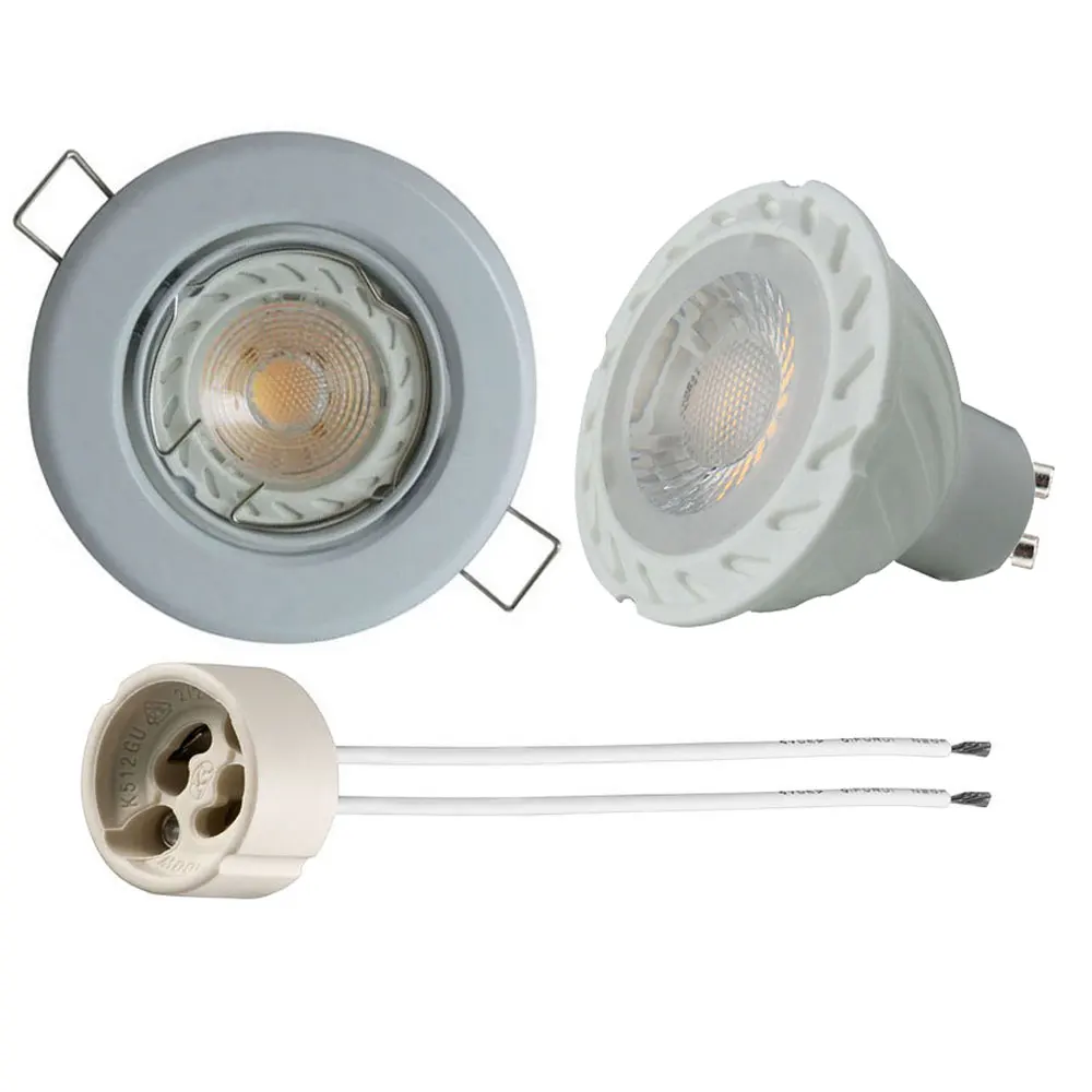 Equivalente a lâmpada de halogênio, Lâmpada GU10 com tomada de fixação, Downlight de teto embutido, 50W, 2.5in, 1 conjunto