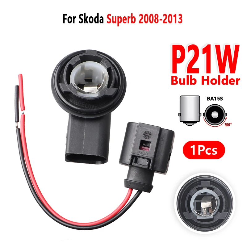 For Skoda Superb 2008-2013 Turn Signal Corner Light Socket 1156 P21w Bulb Holder Base Wire Connector 6R0953123A 1Pc