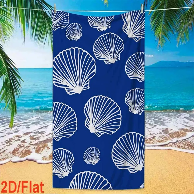 Romantic Ocean Cartoon Style Heart Dolphin Coral Seaside Scenery Print Quick Dry Sand Resistant Microfiber Large Beach Towel