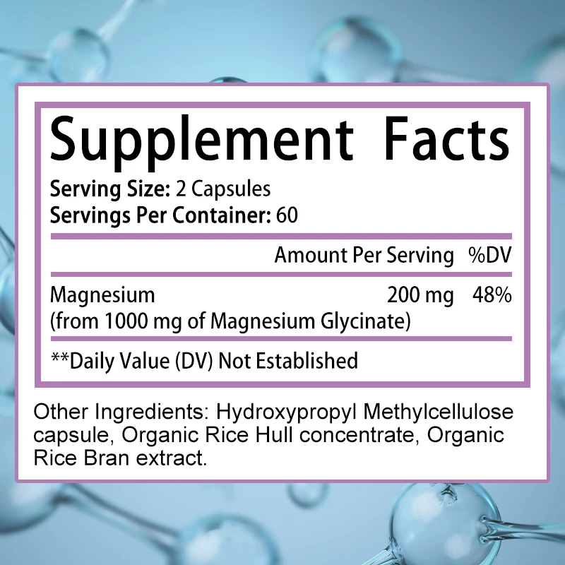 

Magnesium Glycinate - Regulates The Nervous System, Promotes Heart Health, Improves Mood, and Enhances Sleep Quality