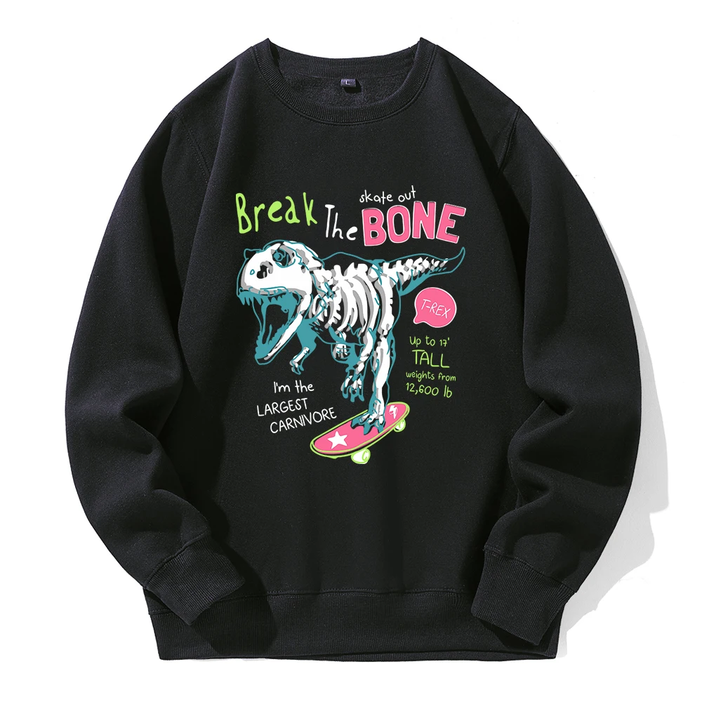 Skate Out Will Break The Bone Printed Hoodies Men Novelty Fashion Hoody Retro Customize Hooded Loose Oversized Fleece Tracksuit