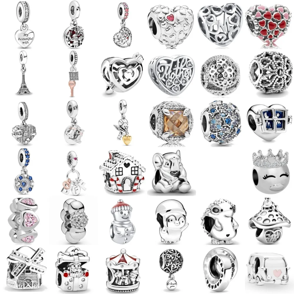 

Серебряный ежик 925, троянская бусина, железная башня, подвеска-ключ с замком, подходит для оригинального европейского браслета своими руками с очаровательными ювелирными изделиями