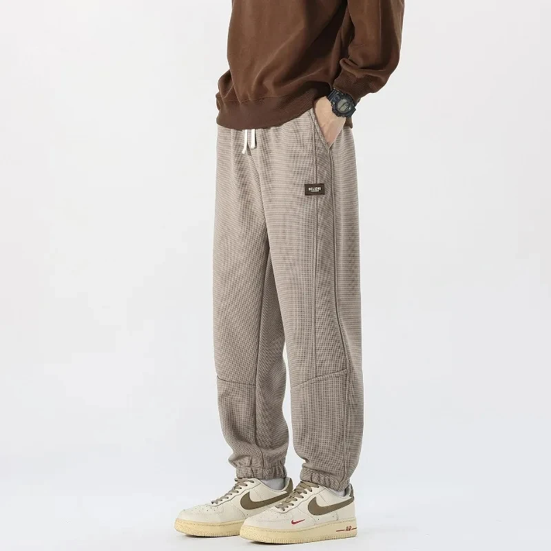

Spring Autumn Men's Sweatpants Sportswear Elastic Waist Casual Baggy Pants Fashion Versatile Cotton Joggers Male Loose Trousers
