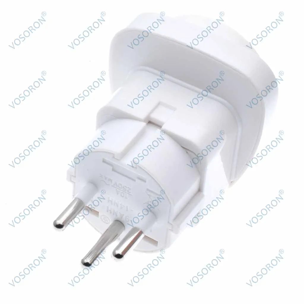 Adapter podróżny Izrael do USA/Włoch/Brazylia/Schuko Uniwersalny adapter wtyczki elektrycznej konwerter wtykowy wbudowany 250V 10A — zdjęcie 5