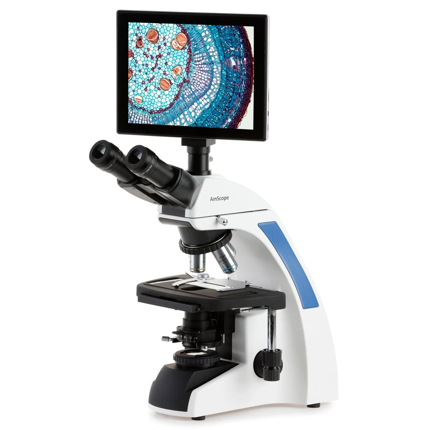 AmScope 40X-2500X Plan Infinity Laboratory Compound Microscope with LCD Touch Pad Screen