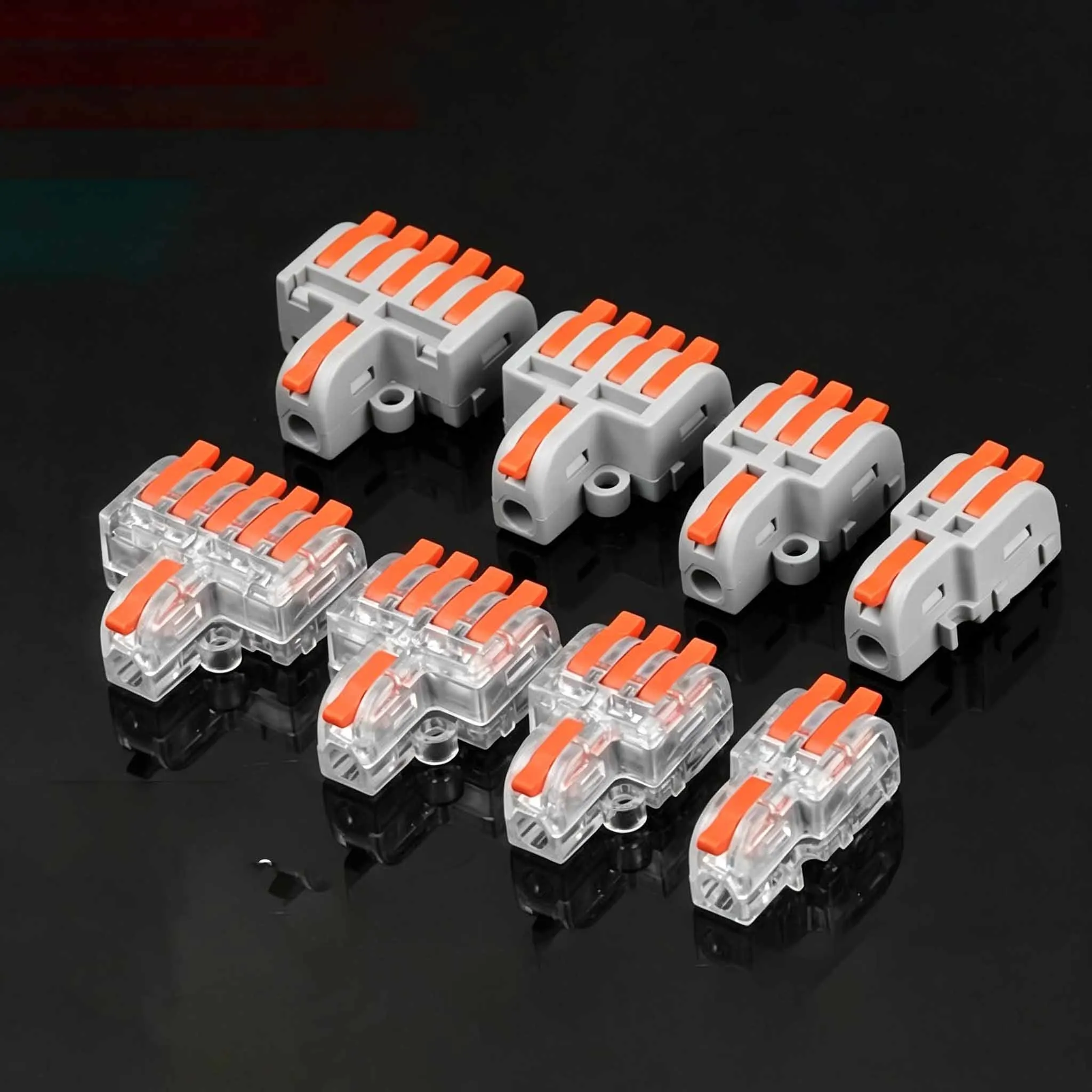 30/50/100PCS Push In Lever Wire Connectors,Mini Compact Electrical Terminal Blocks,Universal Cable Splitter