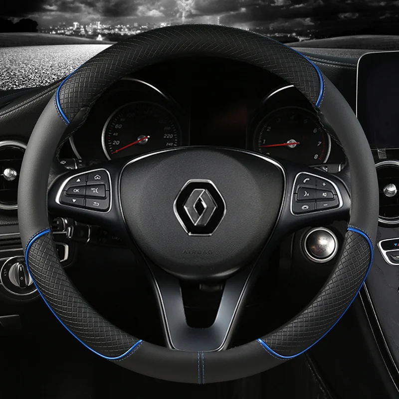 PU Leather Car Steering Wheel Cover For Renault Scenic Clio Laguna 2 3 4 5 Kangoo Fluence Megane Trafic Talisman Twingo Kaptur