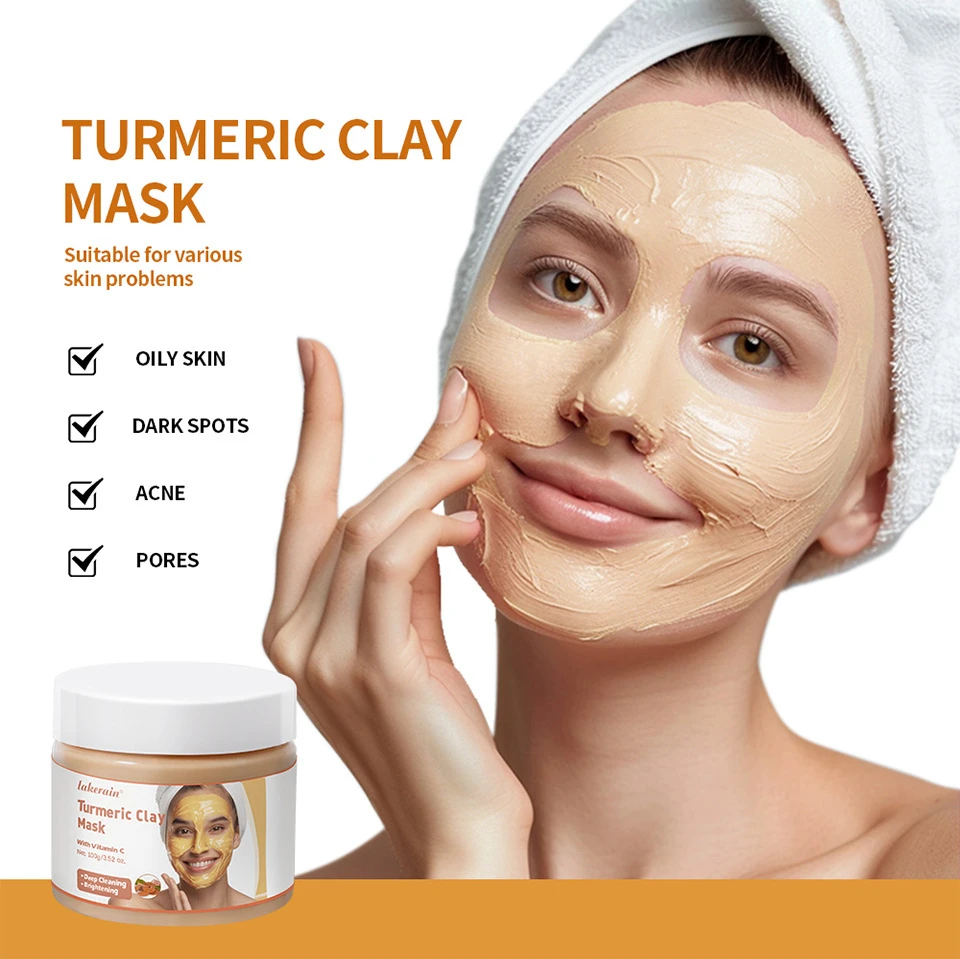 Turmeric Infused Cleansing Clay Mask Mild Deep Purify Skin Non Dry Non Tight Comfort Texture Daily Refreshing Facial Mud Mask