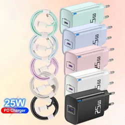PD 25W Fast Charger For iPhone 15 Pro Max USB Type C Charger Cable For Xiaomi 14 Redmi Note 12 13 Pro Fast Charging Accessories