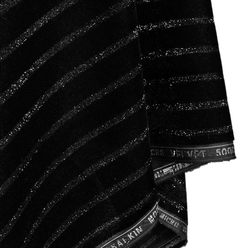 50 cm/100 cm * 110 cm Schwarz Farbe Brokat Jacquard Samt Stoff Afrikanische Designer Stoffe für Kleider DIY Nähen Kleidung