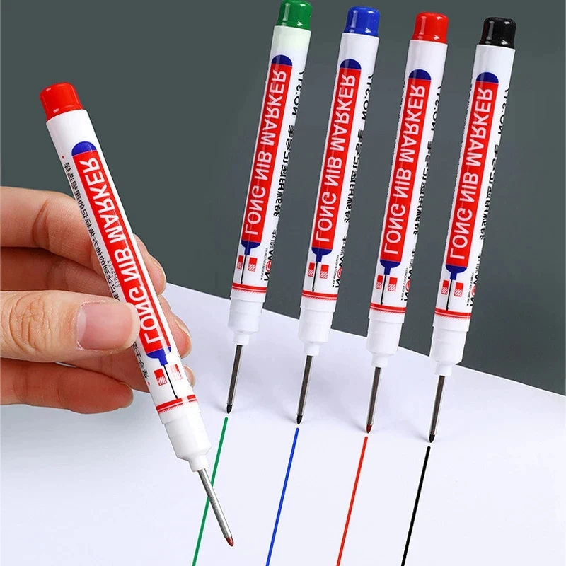 1/2pcs 20MM Red/Black/Blue/White Ink Long Head Markers Bathroom Woodworking Decoration Multi-purpose Deep Hole Marker Pens