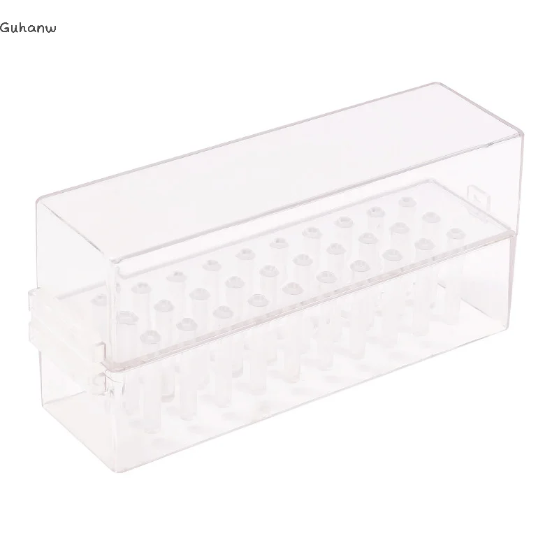 

[YU]30 Holes Clear Nail Drill Bits Holder Storage Box For Milling Cutter Dustproof Nail Bit Case For Acrylic Nails Accessories